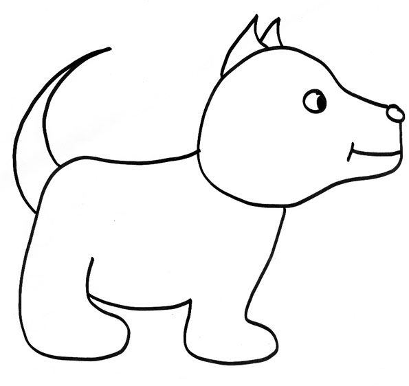 Pics Photos  Coloriage De Chien Facile A Dessiner Coloriage Enfant Imprimer 