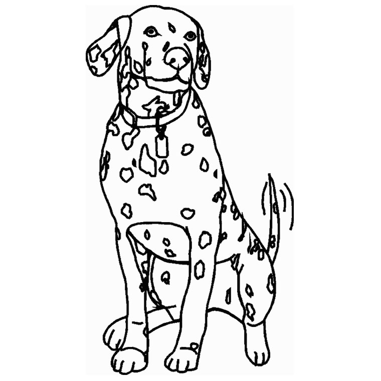 coloriage de chien facile a dessiner