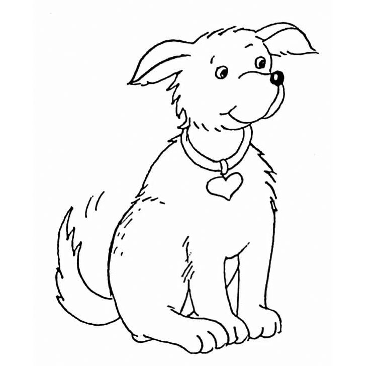 coloriage chien niche