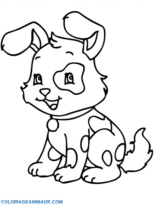 coloriage chien mignon