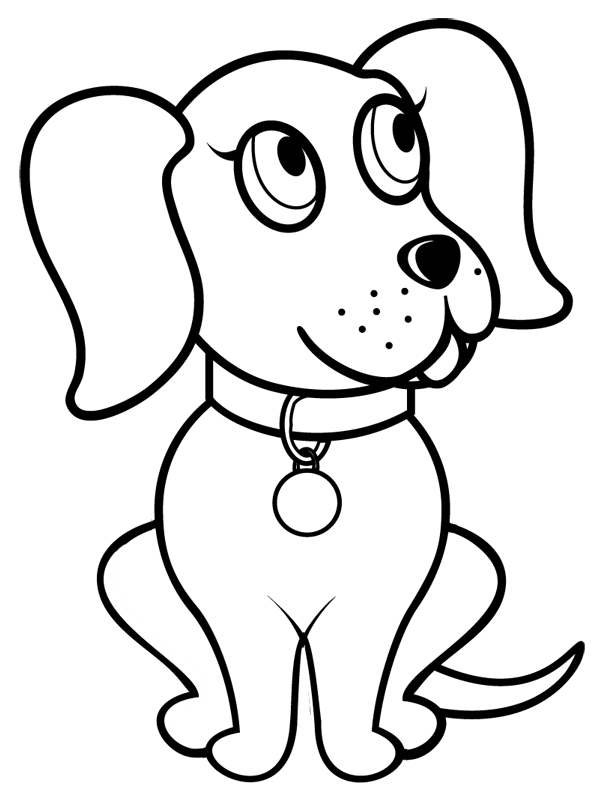 coloriage chien chiot feuille de tulipe