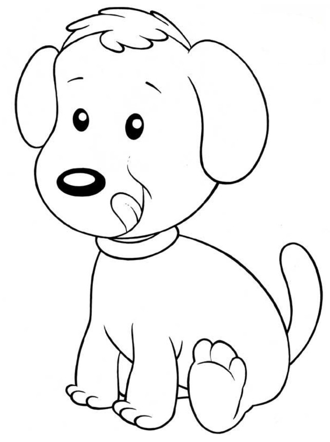 coloriage de chien facile a dessiner
