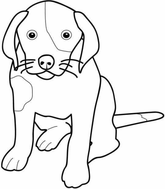 coloriage de chien facile a dessiner