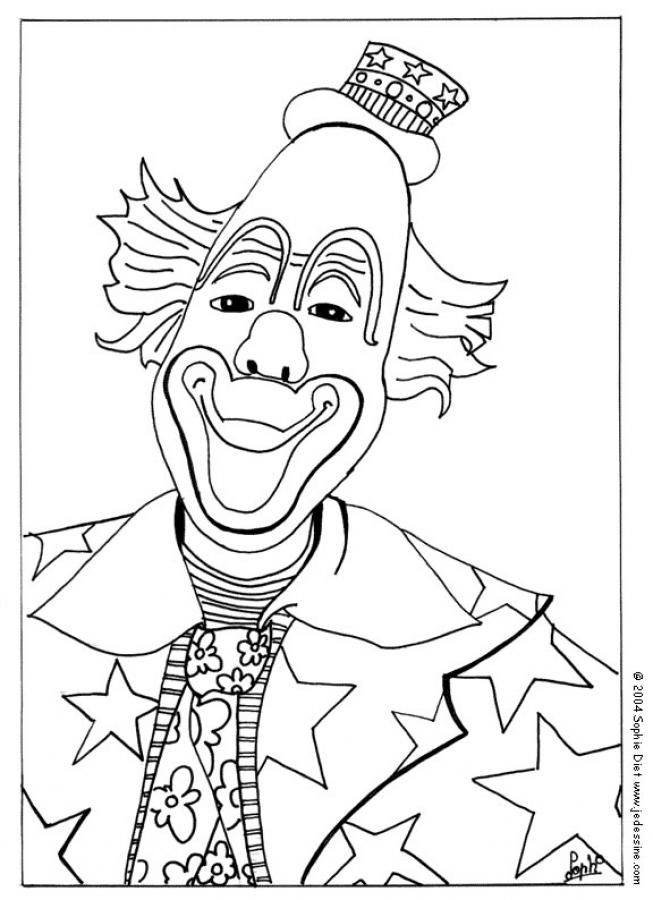 coloriage à dessiner de clown à imprimer