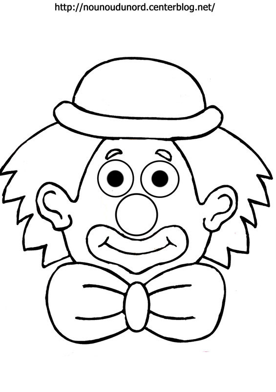 coloriage à dessiner clown blanc