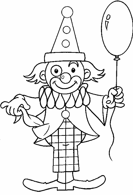 dessin à colorier clown maternelle