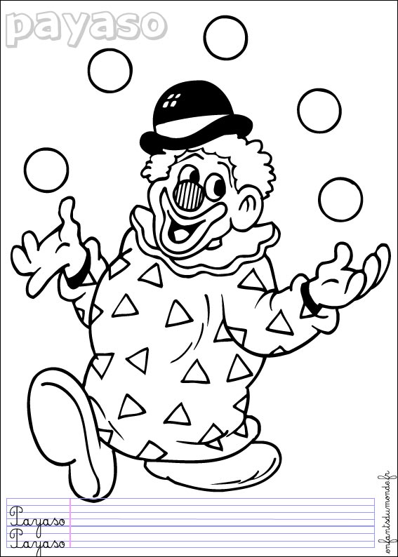 coloriage clown acrobate