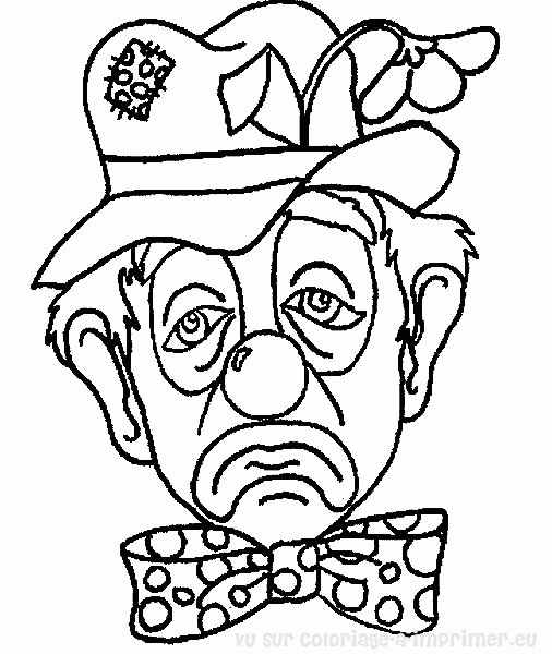 dessin � colorier clown chapeau