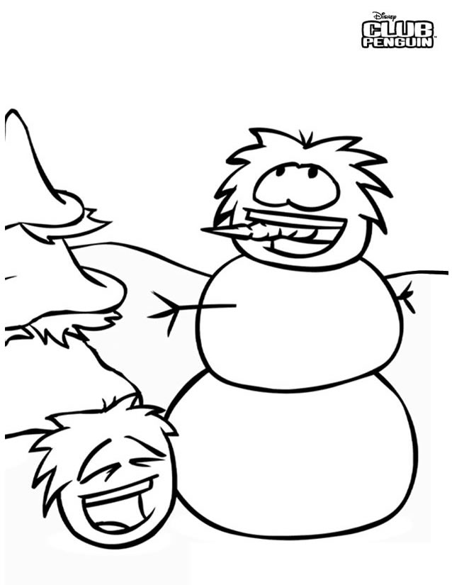 dessin à colorier de club penguin puffle