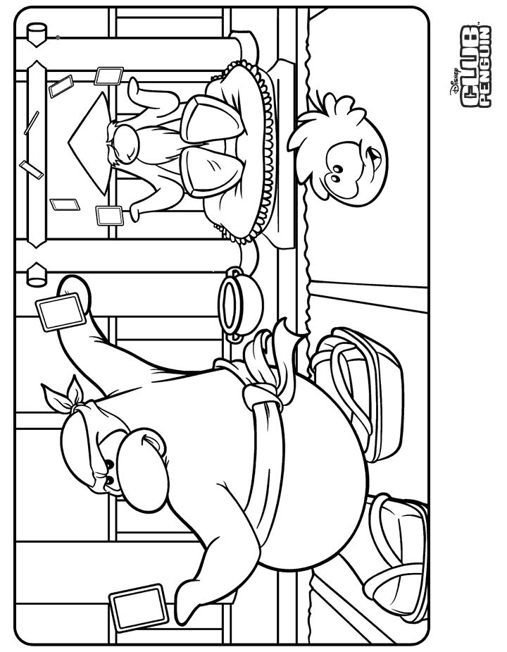 coloriage de club penguin de noel