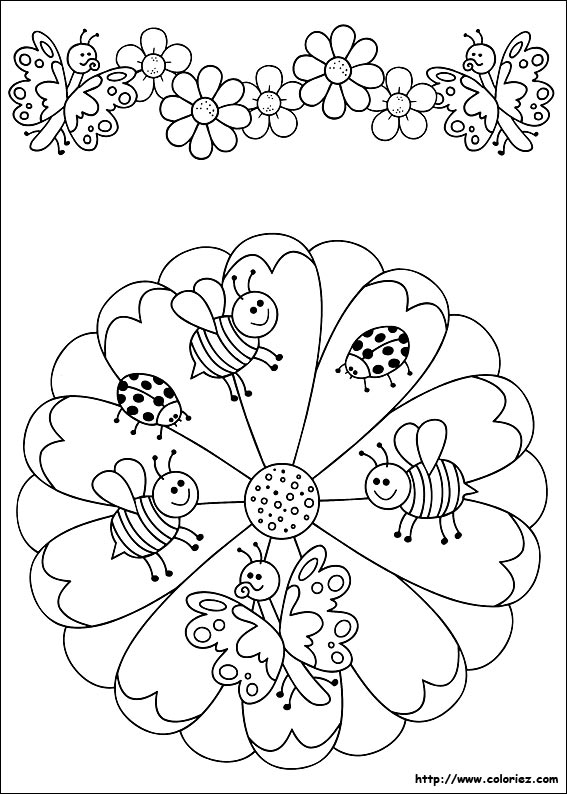 92 dessins de coloriage Coccinelle Et Papillon à imprimer