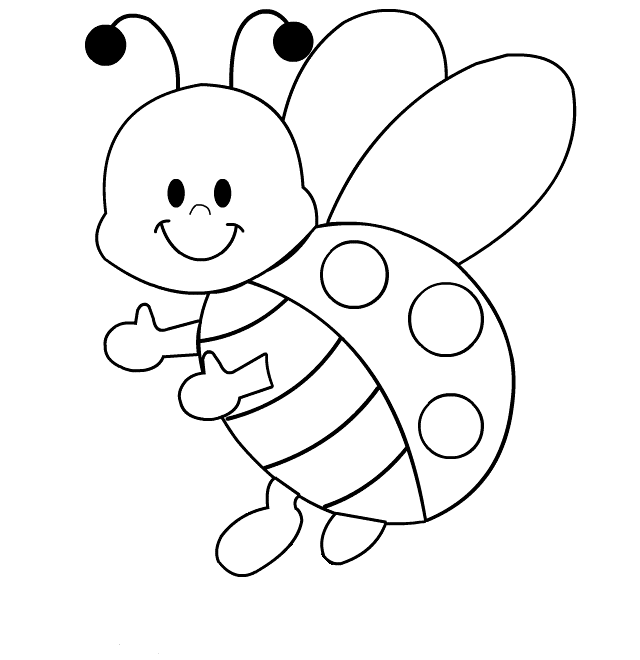 coloriage à dessiner simple coccinelle