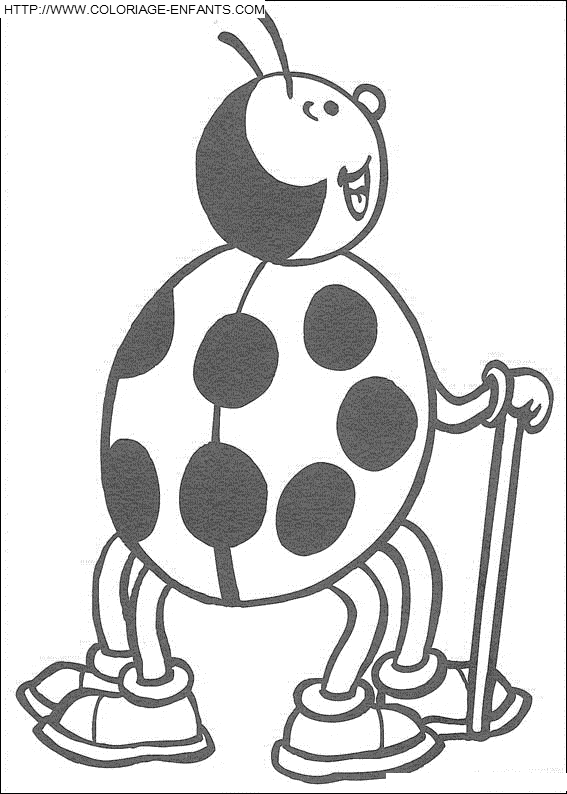 dessin à colorier de coccinelle en ligne