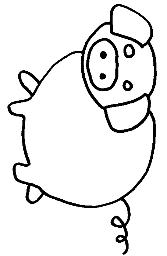 coloriage à dessiner cochon dans la boue