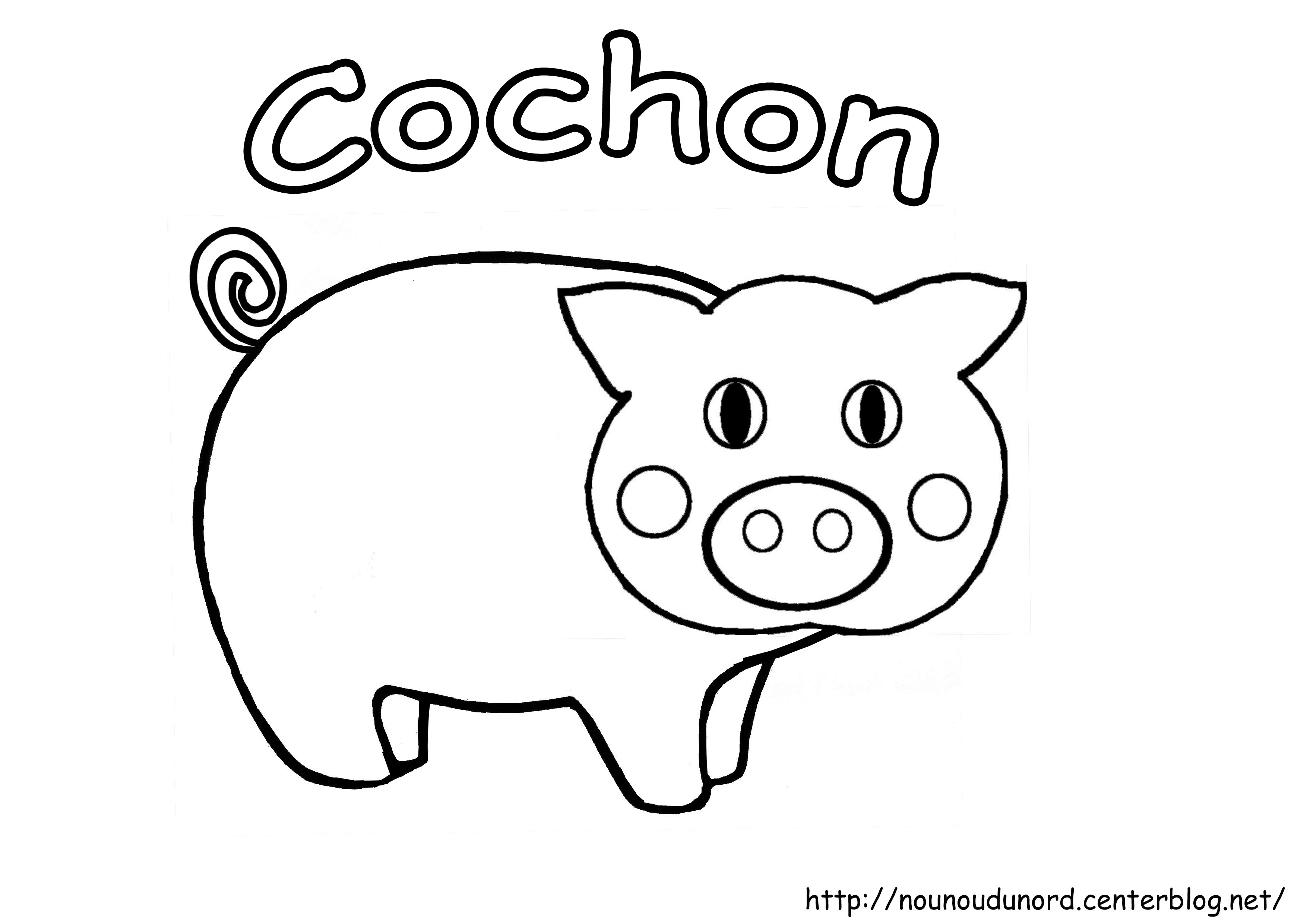 coloriage le cochon Voir le dessin