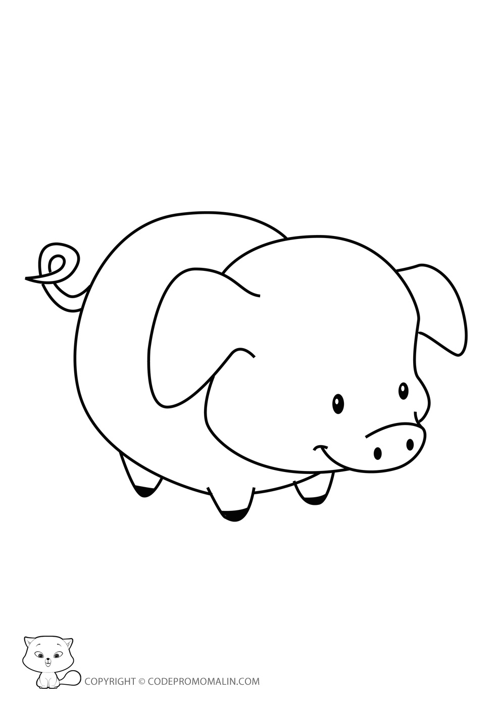 dessin un petit cochon pendu au plafond