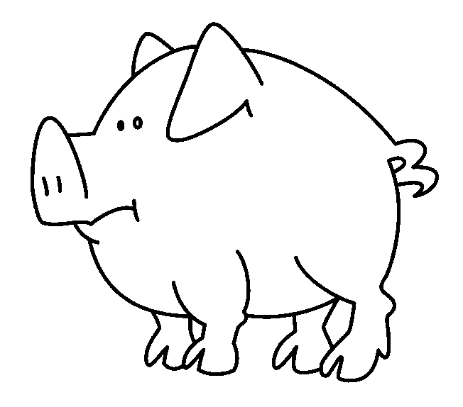 coloriage de cochon rigolo