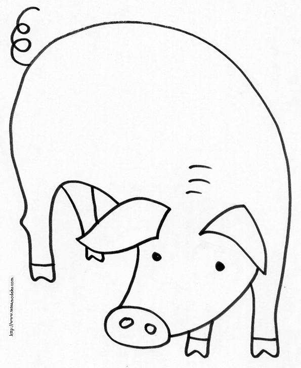 coloriage à dessiner un cochon
