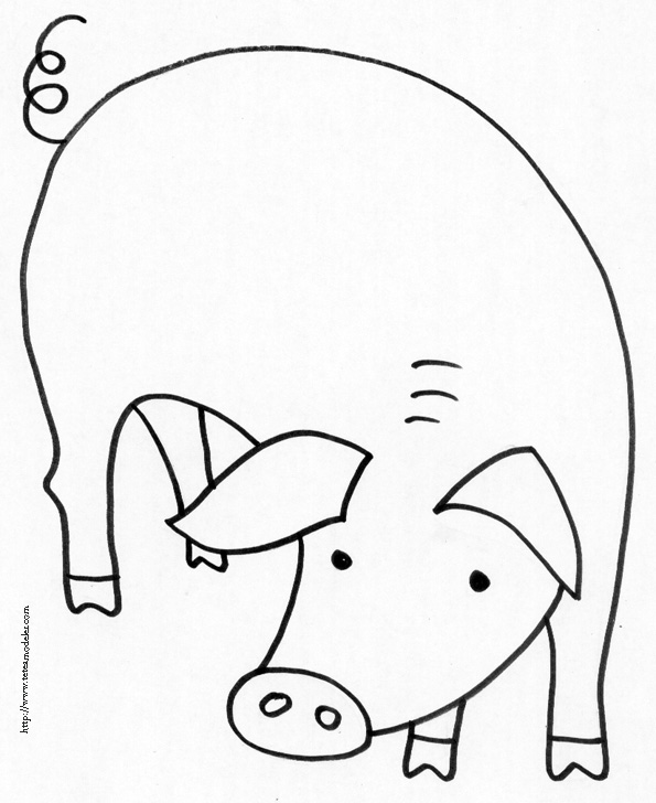 coloriage  dessiner un cochon