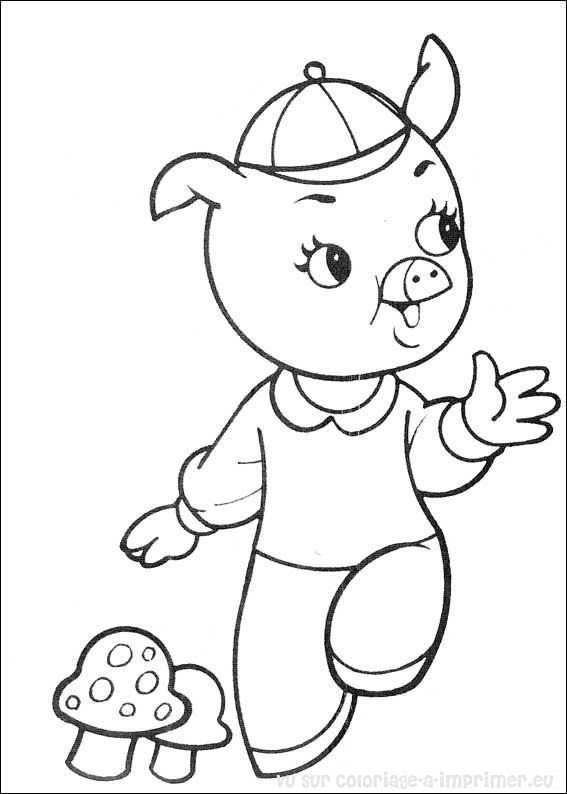 dessin à colorier de bébé cochon d'inde