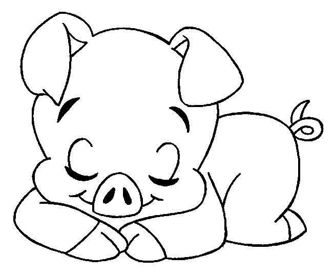 dessin à colorier cochon