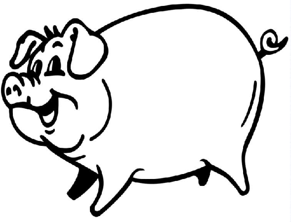 dessin à colorier un cochon