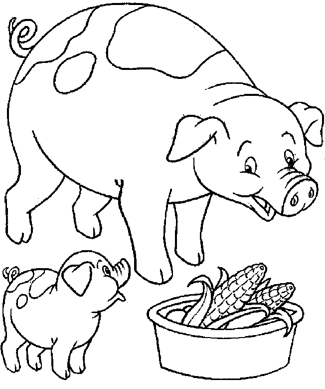 dessin  colorier petit cochon