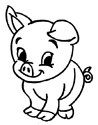 coloriage cochon debout