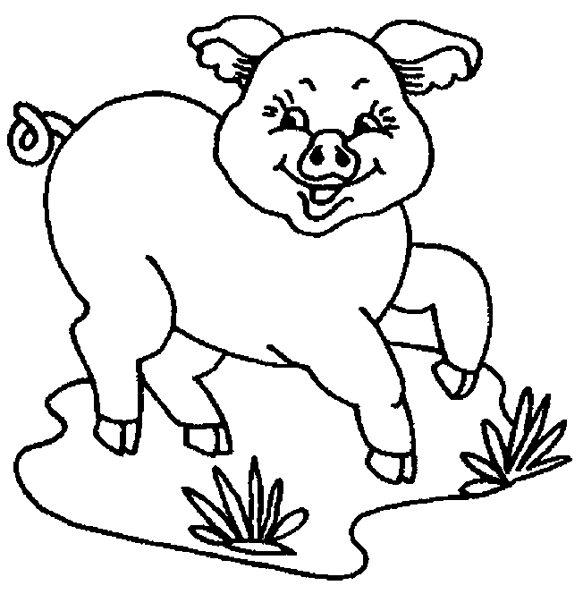 dessin à colorier cochon pendu