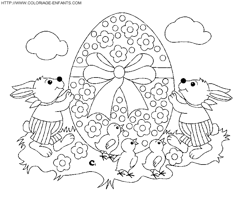16 dessins de coloriage Coco De Paques à imprimer coloriage coco de paques