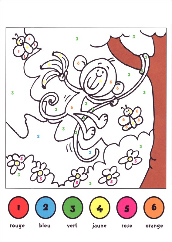 coloriage à dessiner codé de 1 à 5