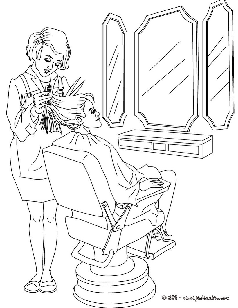 coloriage de coiffeuse a imprimer