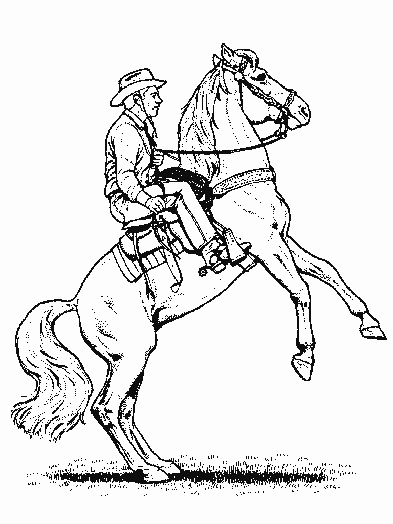 man riding horse coloring pages - photo #2