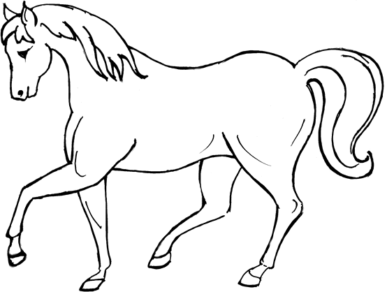 coloriage cheval jedessine