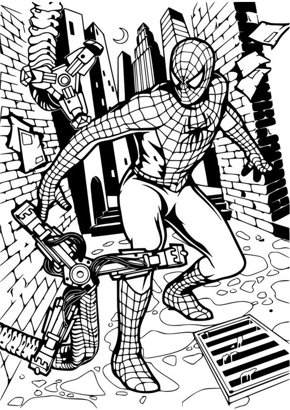 coloriage spiderman   imprimer gratuitement Voir le dessin