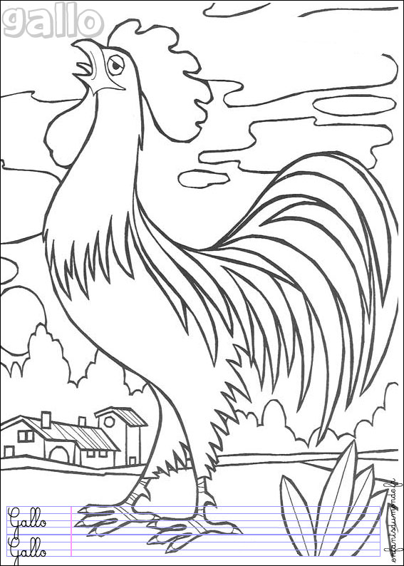 Coloriage A Dessiner Coq Imprimer