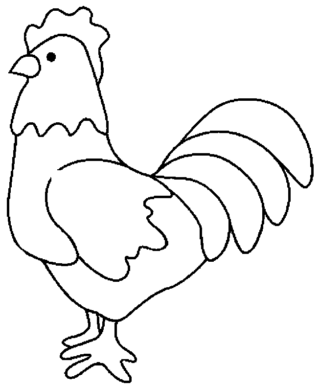 dessin à colorier un coq