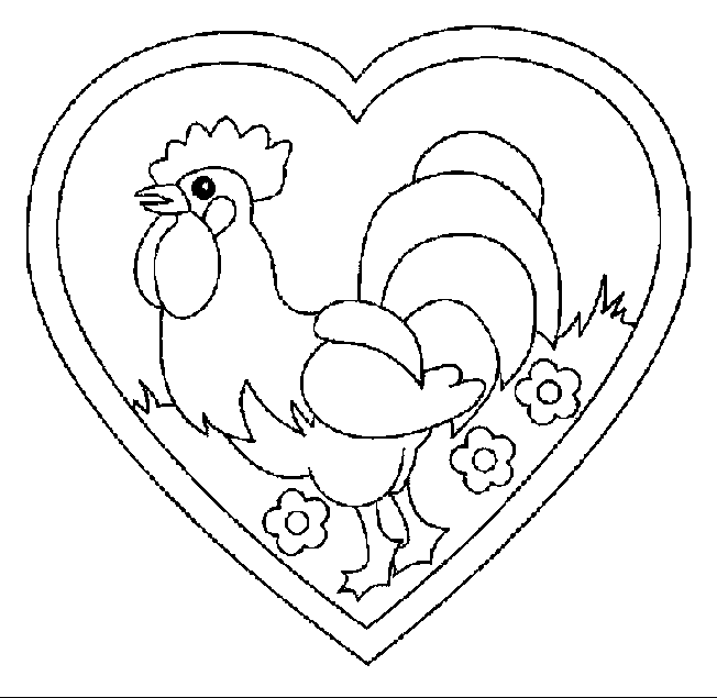 coloriage à dessiner codé coq