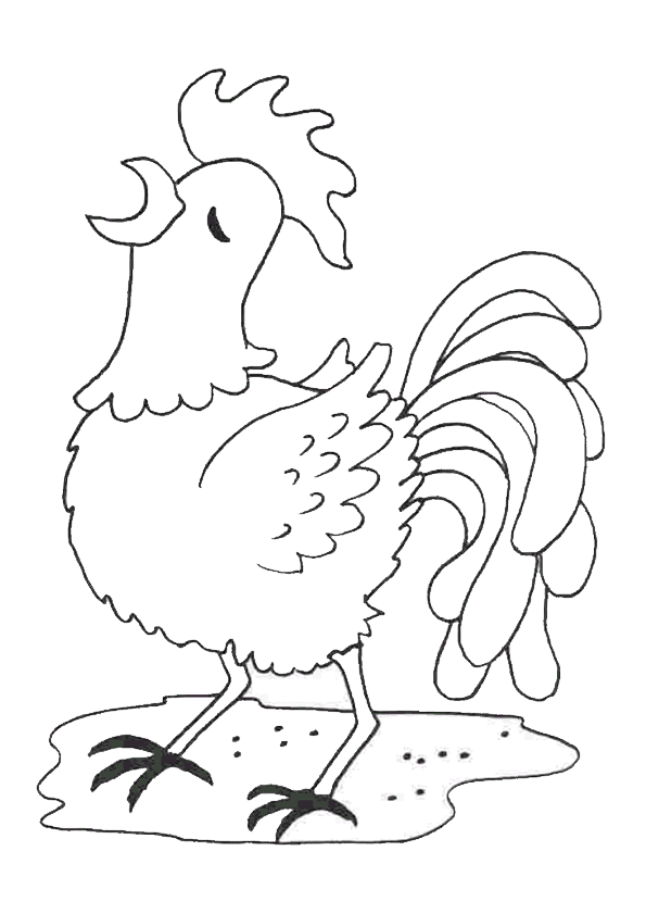 coloriage à dessiner coq à imprimer