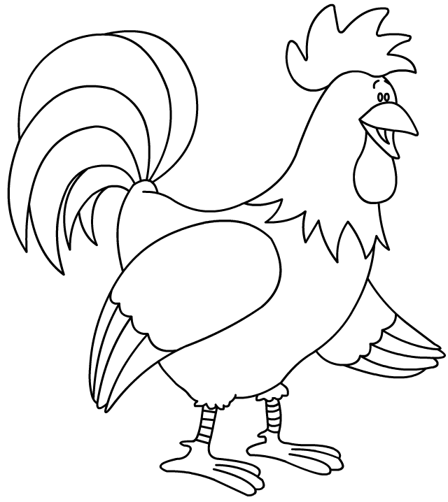 dessin coq et poussin