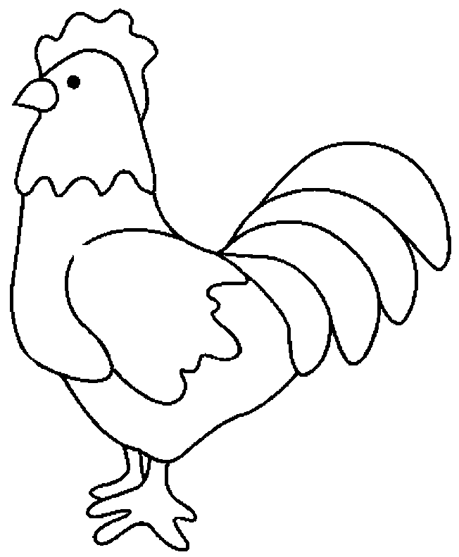 dessin � colorier coq poule poussin