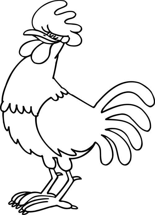 coq en coloriage à dessiner