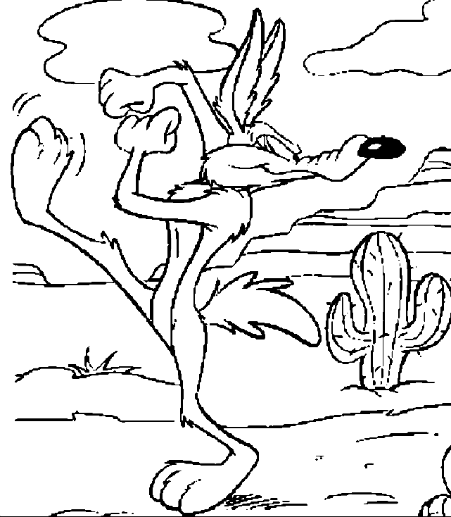 dessin à colorier coyote bip bip