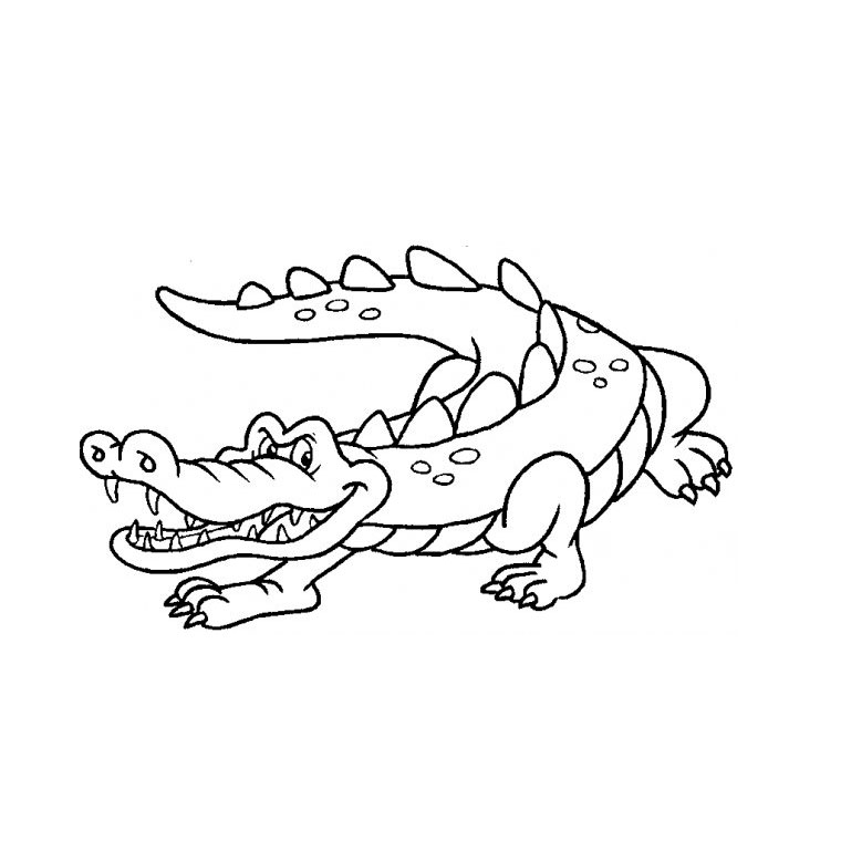 coloriage à dessiner masque de crocodile