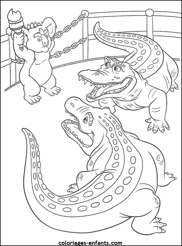 coloriage à dessiner crocodile peter pan