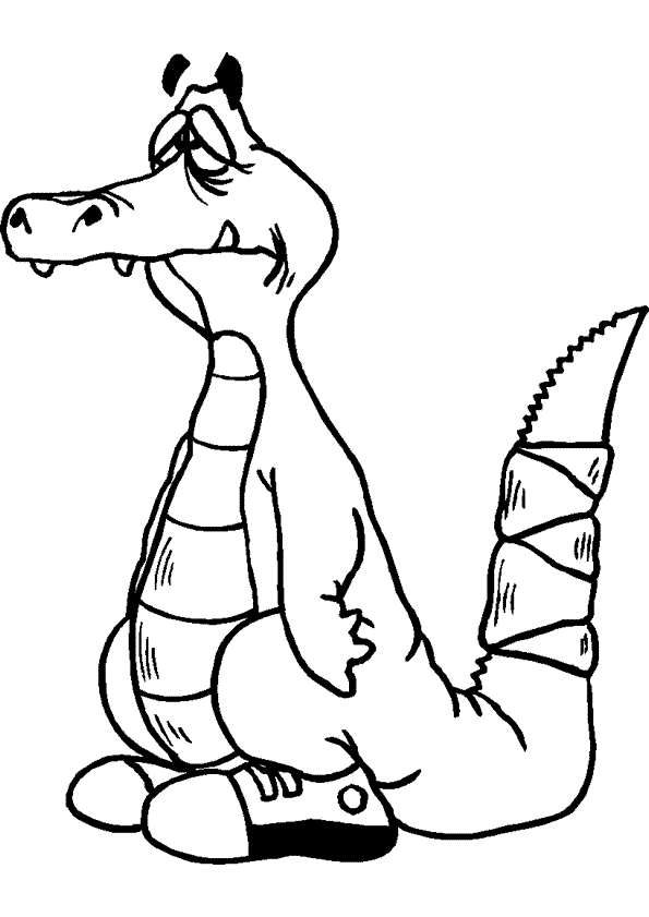 coloriage à dessiner crocodile rigolo