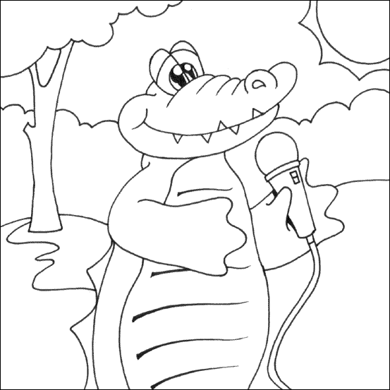 crocodile en dessin à colorier