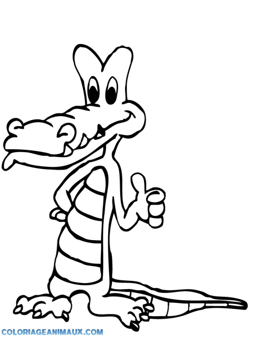 dessin à colorier magique crocodile