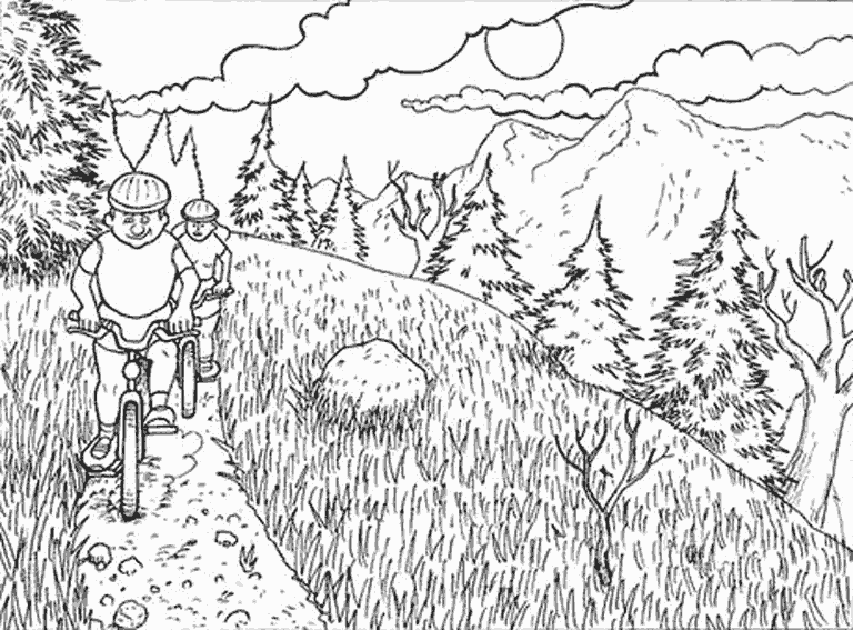 coloriage à dessiner cycliste gratuit