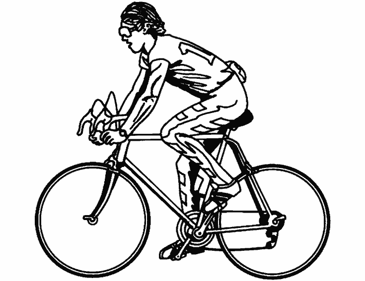 coloriage cycliste a imprimer